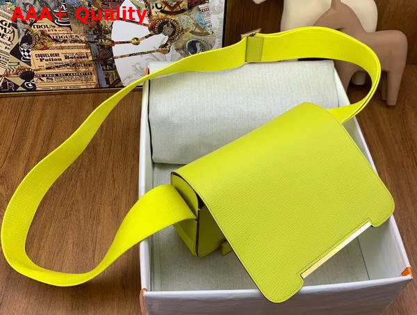 Hermes Geta Bag in Jaune Citron Goatskin Replica
