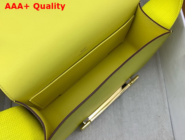 Hermes Geta Bag in Jaune Citron Goatskin Replica