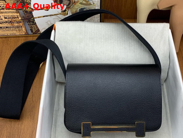 Hermes Geta Bag in Noir Goatskin Replica