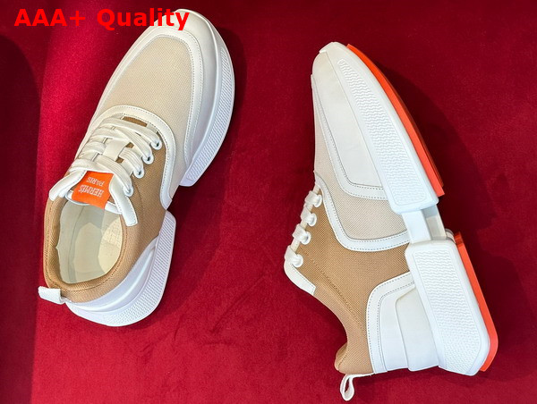 Hermes Giga Sneaker in Beige Stitched Mesh and Calfskin Replica