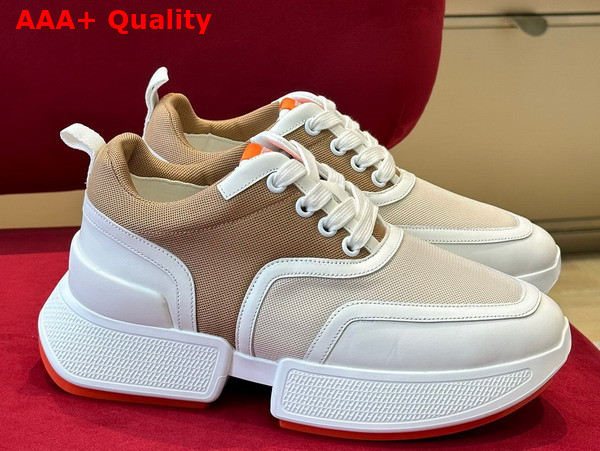 Hermes Giga Sneaker in Beige Stitched Mesh and Calfskin Replica