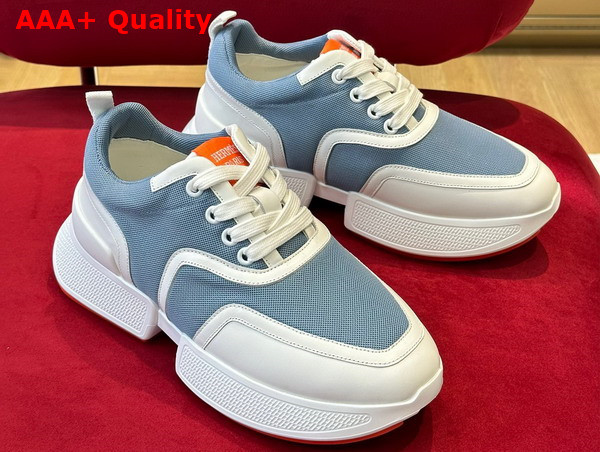 Hermes Giga Sneaker in Light Blue Stitched Mesh and Calfskin Replica