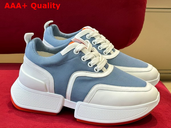 Hermes Giga Sneaker in Light Blue Stitched Mesh and Calfskin Replica