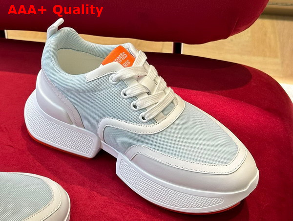 Hermes Giga Sneaker in Pale Blue Stitched Mesh and Calfskin Replica