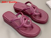 Hermes Gipsy Sandal in Burgundy Nappa Leather Replica