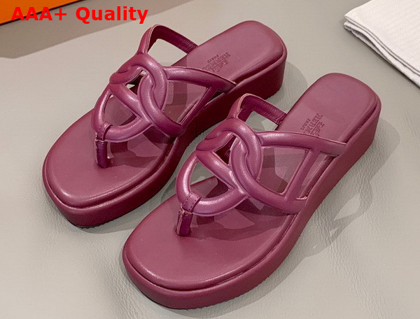 Hermes Gipsy Sandal in Burgundy Nappa Leather Replica