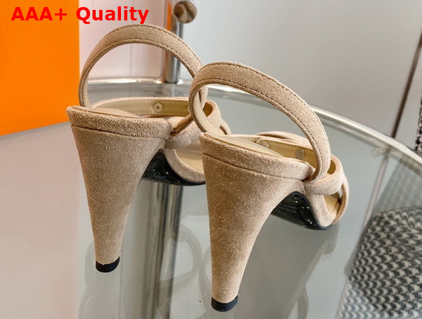 Hermes Glamour 75 Sandal in Beige Suede Goatskin Replica