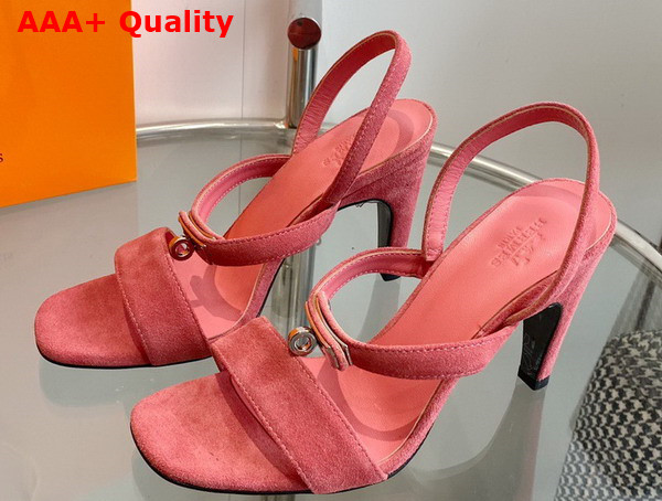 Hermes Glamour 75 Sandal in Pink Suede Goatskin Replica