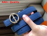 Hermes Glenan Belt Buckle and Reversible Leather Strap 24 mm Swift and Epsom Calfskin Noir Blue Replica