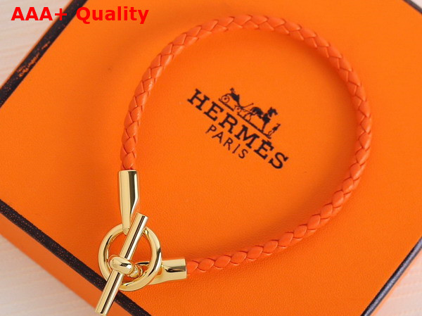 Hermes Glenan Bracelet in Orange Swift Calfskin Replica