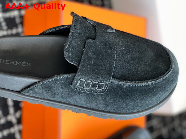 Hermes Go Mule in Bleu Celeste Suede Goatskin Replica