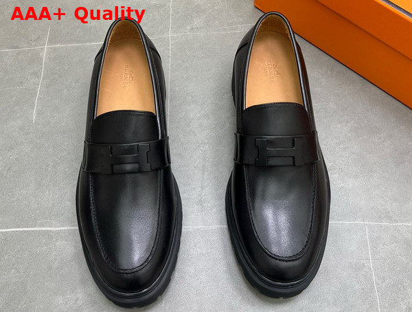 Hermes Gregoire Loafer in Black Calfskin Replica
