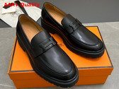 Hermes Gregoire Loafer in Black Calfskin Replica