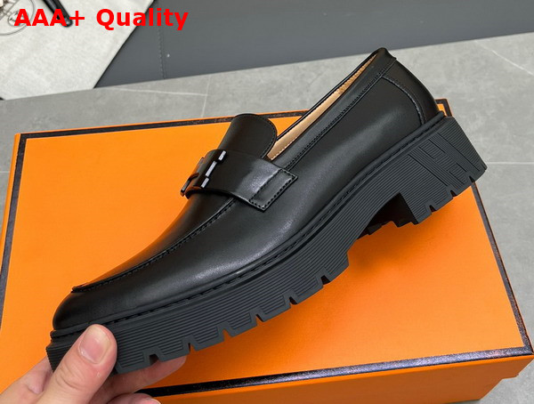 Hermes Gregoire Loafer in Black Calfskin Replica