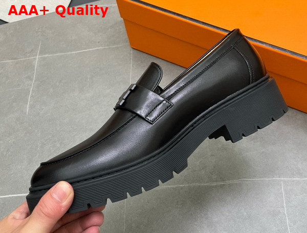 Hermes Gregoire Loafer in Black Calfskin Replica