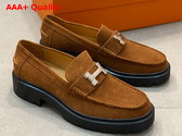 Hermes Gregoire Loafer in Brown Suede Calfskin Replica