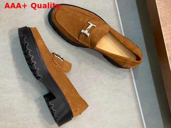 Hermes Gregoire Loafer in Brown Suede Calfskin Replica