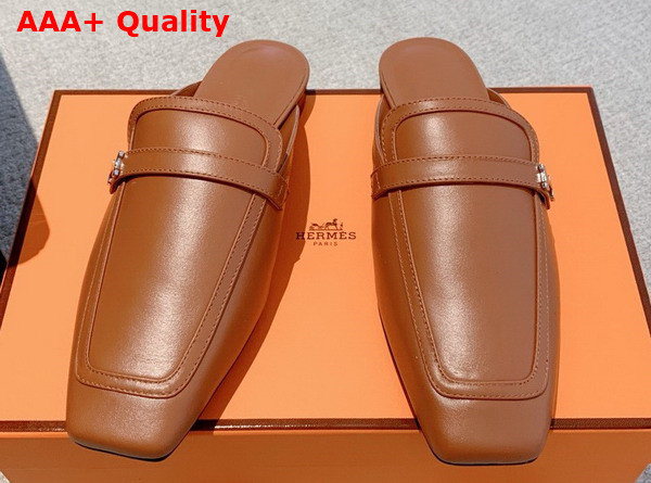 Hermes Groupie Mule in Naturel Goatskin Replica