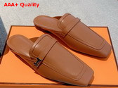 Hermes Groupie Mule in Naturel Goatskin Replica
