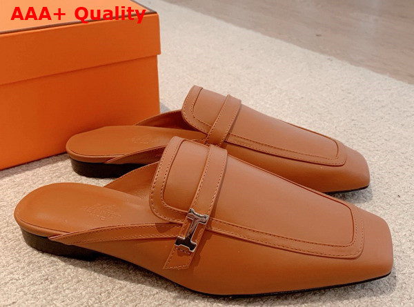 Hermes Groupie Mule in Naturel Goatskin Replica