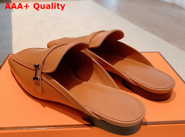 Hermes Groupie Mule in Naturel Goatskin Replica