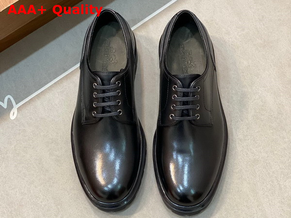 Hermes Guide Derby Shoe in Noir Calfskin Replica
