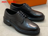 Hermes Guide Derby Shoe in Noir Calfskin Replica