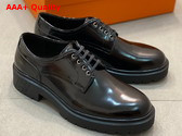 Hermes Guide Derby Shoe in Noir Glossed Calfskin Replica