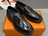 Hermes Guillaume Loafer in Brown Polished Calfskin Replica