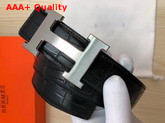 Hermes H Belt Buckle Reversible Leather Strap 38mm Black Alligator Silver Belt Buckle Replica