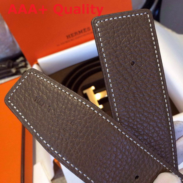 Hermes H Buckle Belt Black with Gold Replica