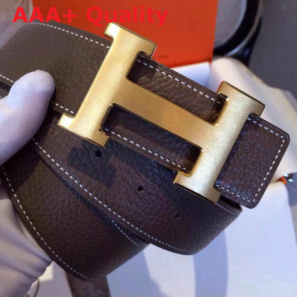 Hermes H Buckle Belt Black with Gold Replica
