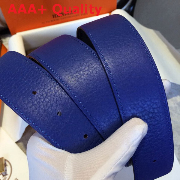 Hermes H Buckle Belt in Blue with Gold Replica