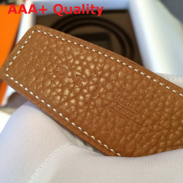 Hermes H Buckle Belt in Tan with Gold Replica