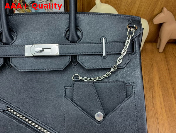 Hermes Hac Birkin 40 Handbag in Black Swift Calfskin Replica