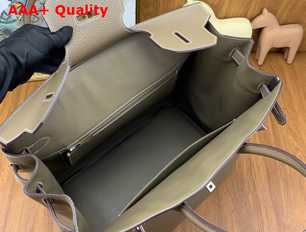 Hermes Hac Birkin 40 Bag in Elephant Grey Togo Leather Replica