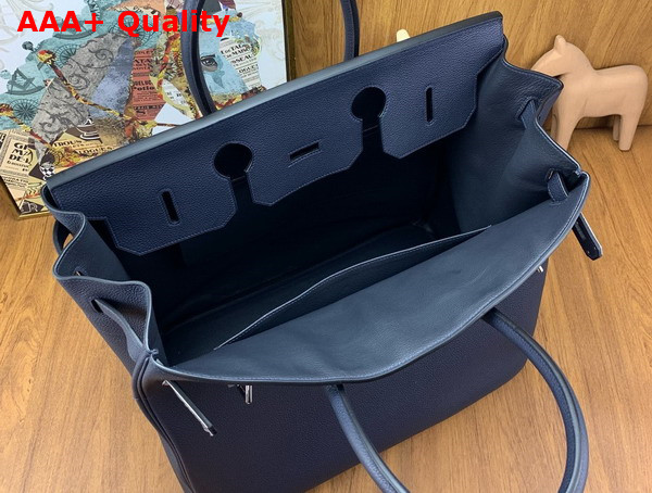 Hermes Hac Birkin 40 Bag in Midnight Blue Togo Leather Replica