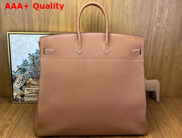 Hermes Hac Birkin 50 Bag in Gold Brown Togo Leather Replica