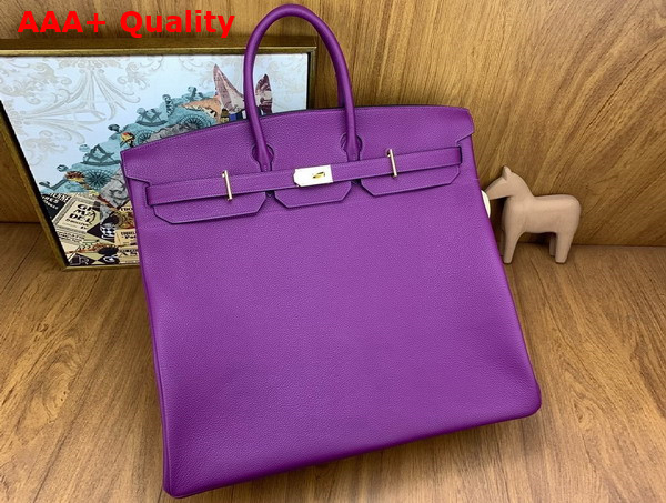 Hermes Hac Birkin 50 Bag in Purple Togo Leather Replica