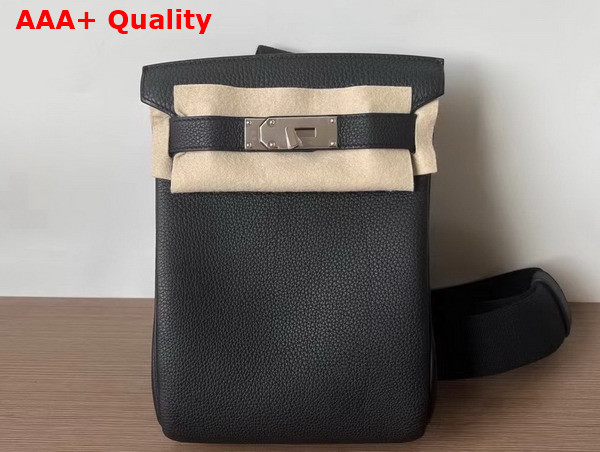 Hermes Hac Dos PM Backpack in Black Taurillon Clemence Leather Replica