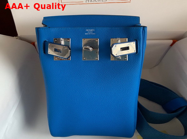 Hermes Hac a Dos PM Backpack in Bright Blue Togo Leather Replica