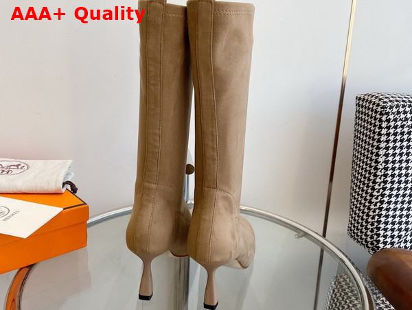 Hermes Halo Boot in Tan Stretch Suede Goatskin Replica