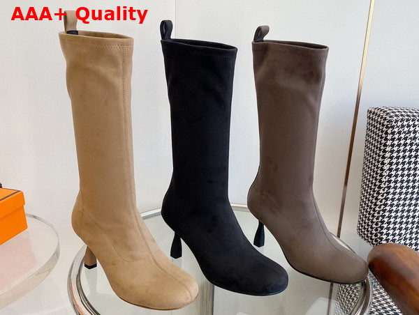 Hermes Halo Boot in Tan Stretch Suede Goatskin Replica
