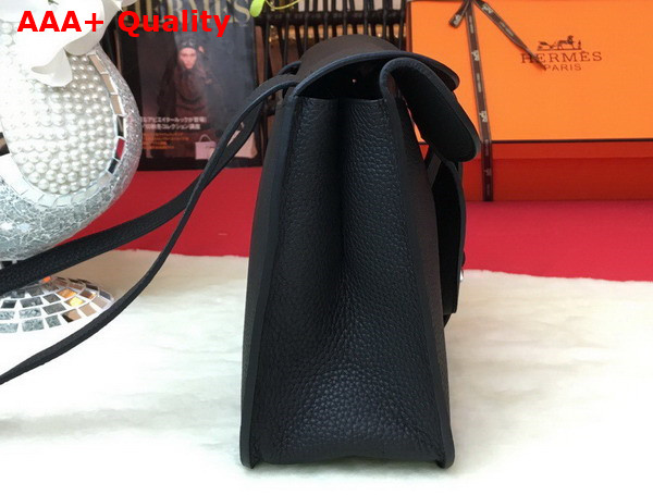 Hermes Halzan 31 Bag in Black Taurillon Clemence Leather Replica