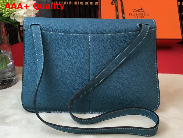 Hermes Halzan 31 Bag in Blue Taurillon Clemence Leather Replica