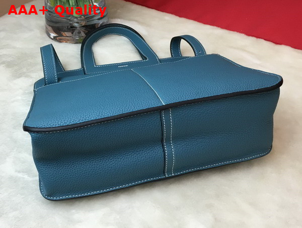 Hermes Halzan 31 Bag in Blue Taurillon Clemence Leather Replica