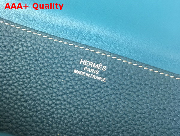 Hermes Halzan 31 Bag in Blue Taurillon Clemence Leather Replica