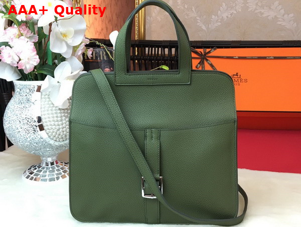 Hermes Halzan 31 Bag in Grass Taurillon Clemence Leather Replica