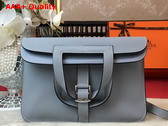 Hermes Halzan 31 Bag in Light Blue Taurillon Clemence Leather Replica