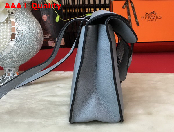 Hermes Halzan 31 Bag in Light Blue Taurillon Clemence Leather Replica